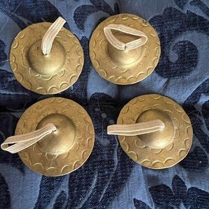 Set of Four Gold Tone Hand Cymbals